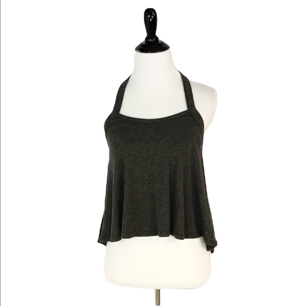 Wildfox Adventurist Halter Tank in Dark Gray NWT